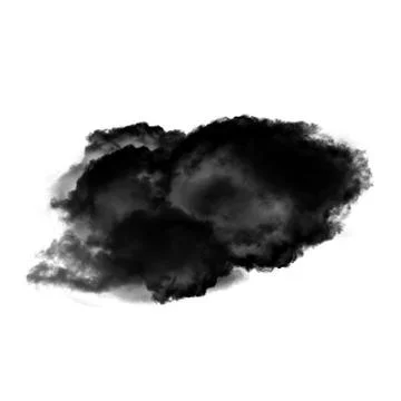 Black realistic clouds of smoke isolated over white background 库存插图