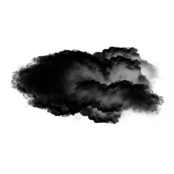 Black realistic clouds of smoke isolated over white background イラスト素材