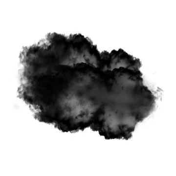 Black realistic clouds of smoke isolated over white background イラスト素材