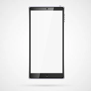 Black realistic mobile smart touch smart slim mobile phone, smartphone with g Stock Illustration