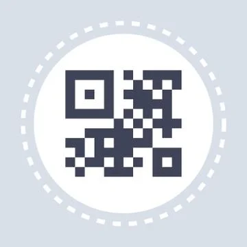 Black realistic qr code icon shopping concept flat Stock Illustration