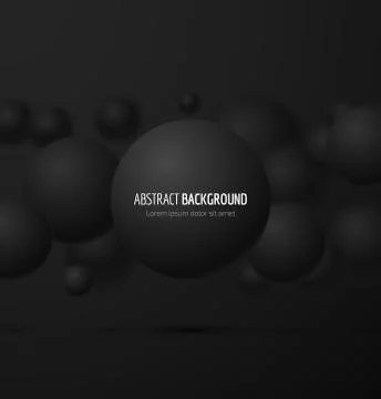 Black realistic sphere Stock Illustration