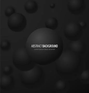 Black realistic sphere Stock Illustration