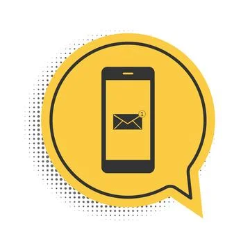 Black Received message concept. New email notification on the smartphone screen Stock Illustration