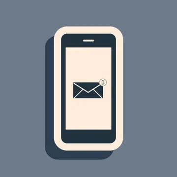 Black Received message concept. New email notification on the smartphone screen Stock Illustration
