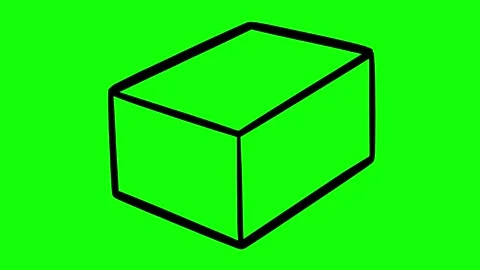 Black rectangle 3D shape line boil effect animation Stock-Footage 342830119
