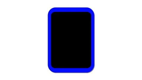 Black Rectangle with Blue Border Stock Illustration
