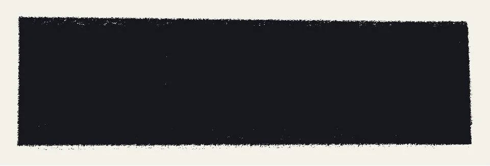 Black rectangle with grunge torn edges. Rough style frame silhouette. Ripped Stock Illustration