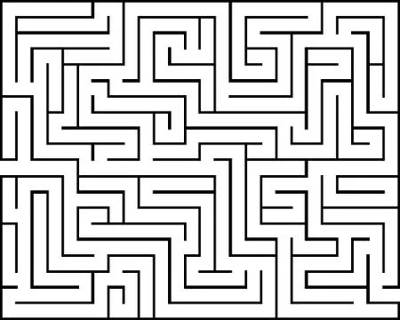 Black rectangle maze Stock Illustration
