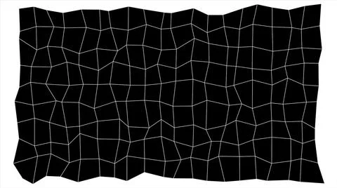 Black rectangle with wavy grid. Animation. Animation with black square and white Stock Illustration