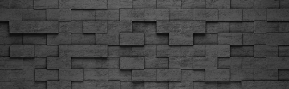 Black Rectangles 3D Pattern Background Stockillustratie