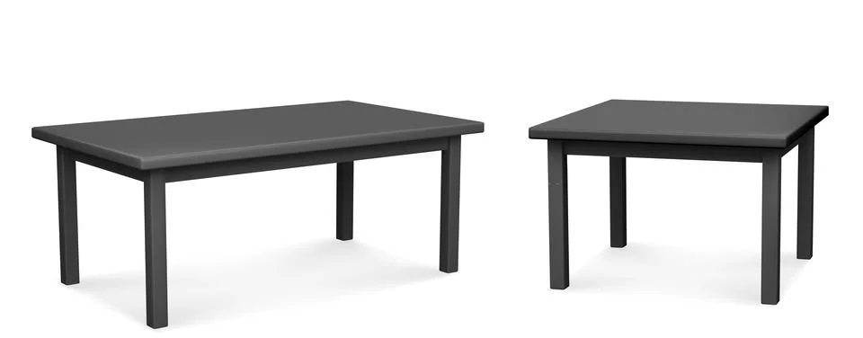Black rectangular and square kitchen table. Stock Illustration