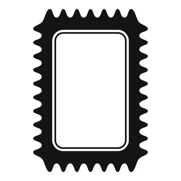 Black rectangular blank postage stamp with wavy edges Stock Illustration