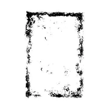 Black rectangular frame with abstract design of grunge strokes and splashes. Stock Illustration