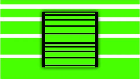 Black rectangular frame over green and white stripes Stock Illustration