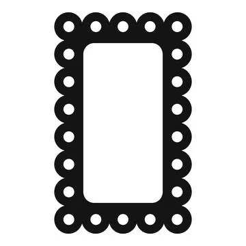 Black rectangular frame with round edges and decorative border featuring sm.. Stock Illustration