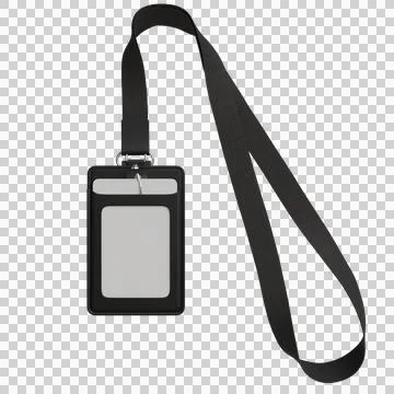 A black rectangular ID holder with a clear plastic window Stock Photos