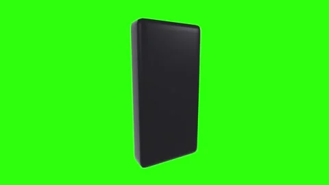 Black rectangular object isolated on green background Stock-Footage 306863267