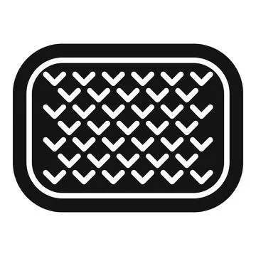 Black rectangular padded surface with geometric pattern icon Stock Illustration