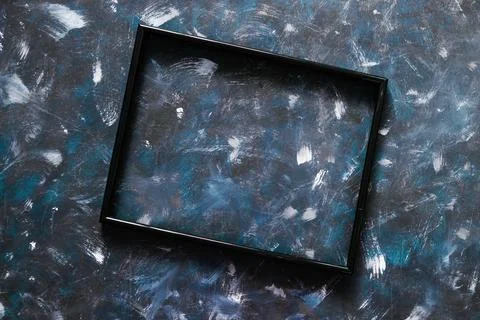 Black rectangular picture frame mock-up with copy space for yout text or im.. Stock Photos