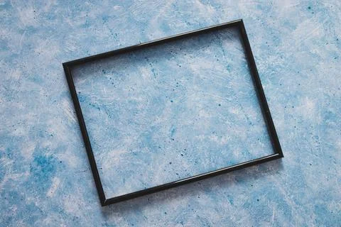 Black rectangular picture frame mock-up with copy space for yout text or im.. Stock Photos
