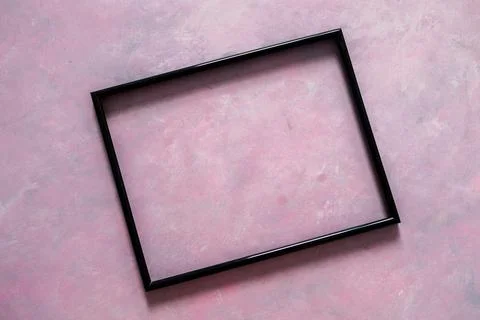 Black rectangular picture frame mock-up with copy space for yout text or im.. Stock Photos