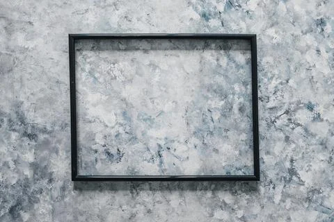 Black rectangular picture frame mock-up with copy space for yout text or im.. Stock Photos