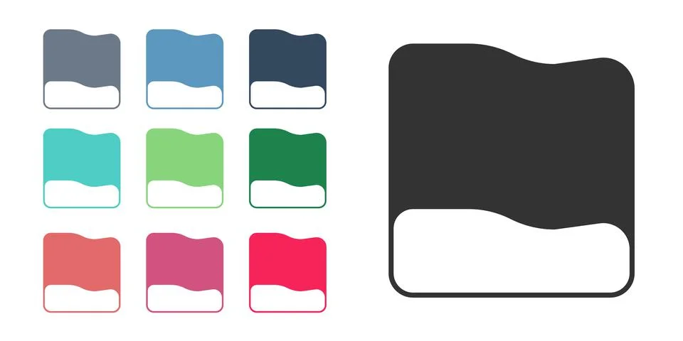 Black Rectangular pillow icon isolated on white background. Cushion sign. Ort Illustrazione stock