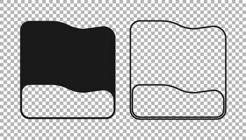 Black Rectangular pillow icon isolated on transparent background. Cushion sign Illustrazione stock