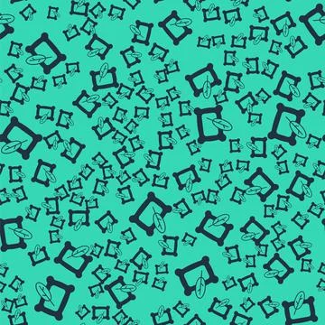 Black Rectangular pillow icon isolated seamless pattern on green background.  库存插图