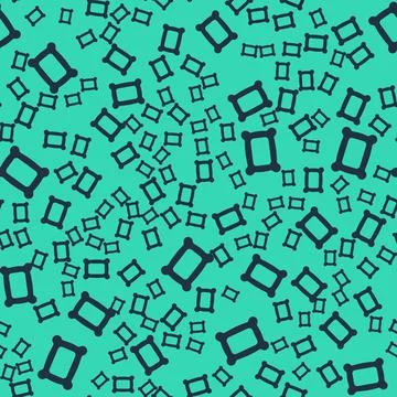 Black Rectangular pillow icon isolated seamless pattern on green background.  Illustrazione stock