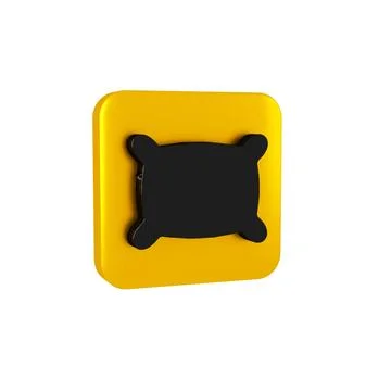 Black Rectangular pillow icon isolated on transparent background. Cushion s.. Stock Illustration