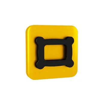 Black Rectangular pillow icon isolated on transparent background. Cushion s.. Stock Illustration