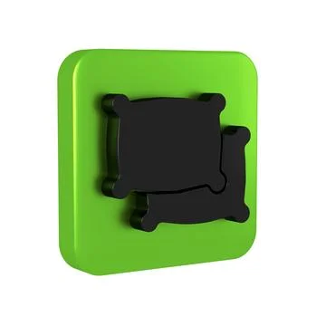 Black Rectangular pillow icon isolated on transparent background. Cushion s.. Stock Illustration