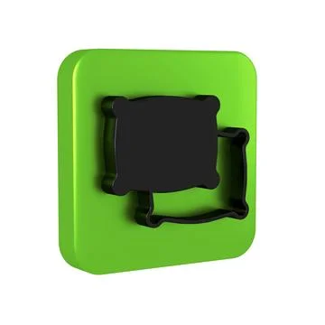 Black Rectangular pillow icon isolated on transparent background. Cushion s.. Stock Illustration