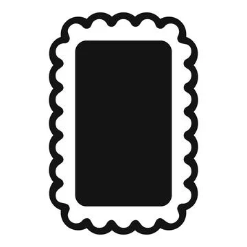 Black rectangular scalloped border surrounding a blank space Illustrazione stock