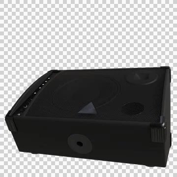 A black rectangular speaker cabinet angled slightly to the left Stock Photos