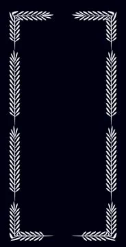 Black rectangular vertical frame with a simple white pattern in the form of Stock Illustration