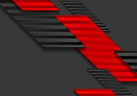Black red abstract geometric tech vector background 库存插图