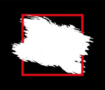 Black red and white brush stroke frame border frame template design Stock Illustration