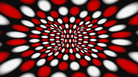 Black, red and white psychedelic optical illusion. Abstract hypnotic background Stock Footage 117592994