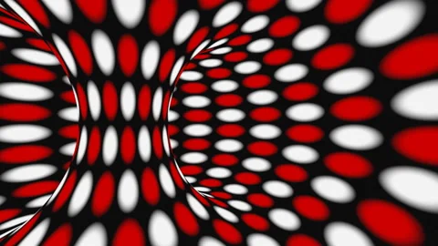 Black, red and white psychedelic optical illusion. Abstract hypnotic background Stock Footage 117593081