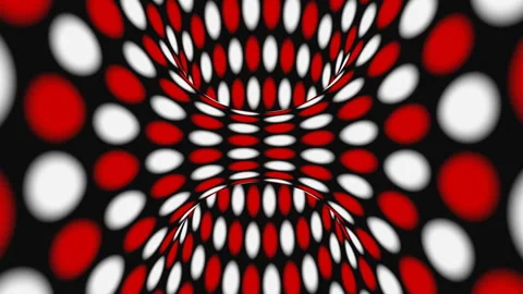 Black, red and white psychedelic optical illusion. Abstract hypnotic background Stock Footage 117593170