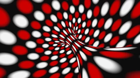 Black, red and white psychedelic optical illusion. Abstract hypnotic background Stock Footage 117593217