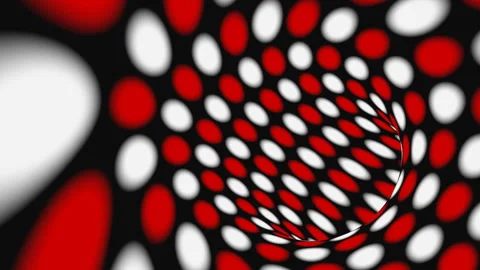Black, red and white psychedelic optical illusion. Abstract hypnotic background Video stock 117593270