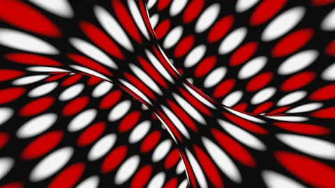 Black, red and white psychedelic optical illusion. Abstract hypnotic background Stock Footage 123314459