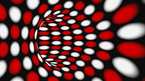Black, red and white psychedelic optical illusion. Abstract hypnotic background Stock Footage 124926358
