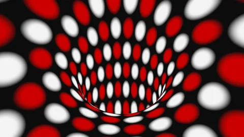 Black, red and white psychedelic optical illusion. Abstract hypnotic background. Stock Footage 126293065