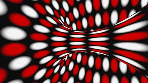 Black, red and white psychedelic optical illusion. Abstract hypnotic background. Stock Footage 126293074