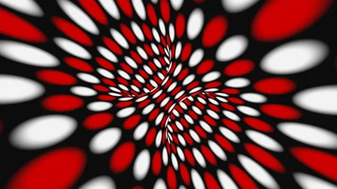 Black, red and white psychedelic optical illusion. Abstract hypnotic background Video stock 127387756